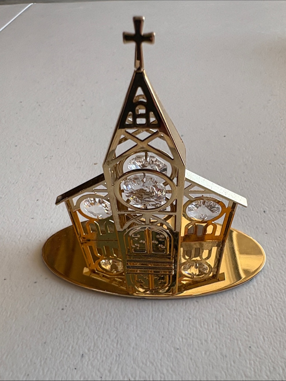 24K Gold plated Church with Australian crystals.